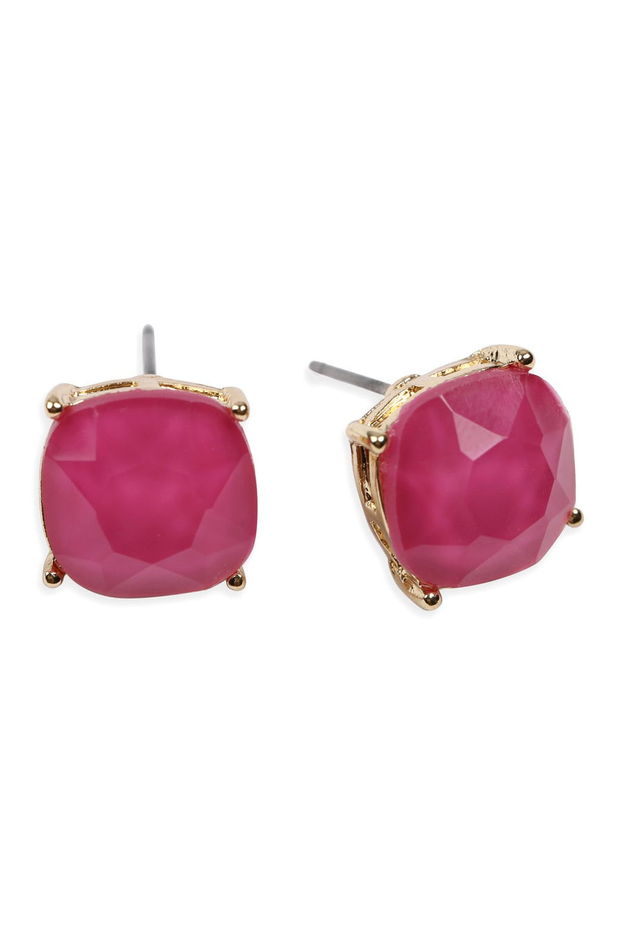 Matte Cushion Cut Post Earrings- 5 Colors