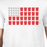 Beer Pong American Flag Men's T-Shirt- White