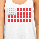 Beer Pong American Flag Women's Tank Top- White