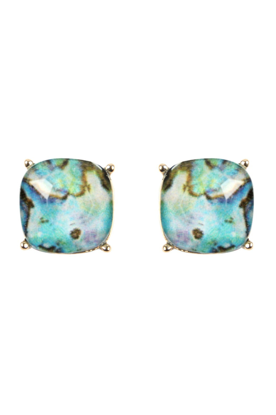 Matte Cushion Cut Post Earrings- 5 Colors