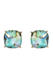 Matte Cushion Cut Post Earrings- 5 Colors