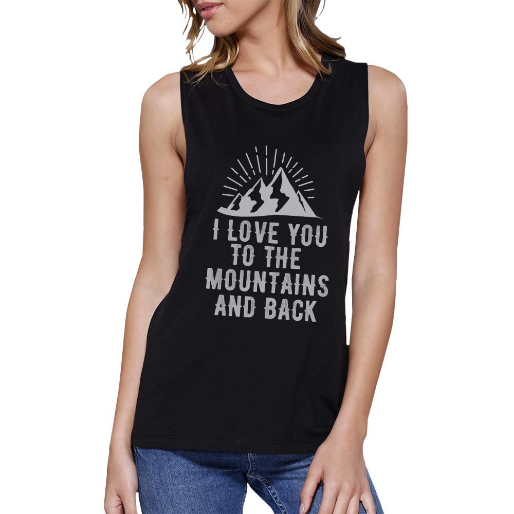 To the Mountains & Back Women's Muscle Tee- Black