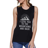 To the Mountains & Back Women's Muscle Tee- Black