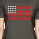 Beer Pong American Flag Women's T-Shirt- Dark Gray