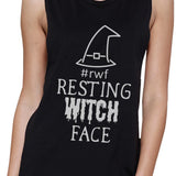 Resting Witch Face Women's Muscle Tee- Black