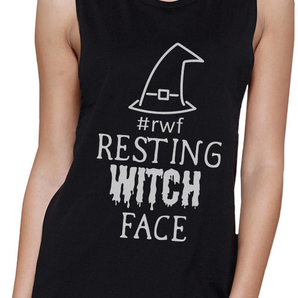 Resting Witch Face Women's Muscle Tee- Black