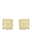 Matte Cushion Cut Post Earrings- 5 Colors