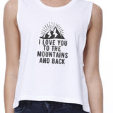 To the Mountains and Back Crop Top- White