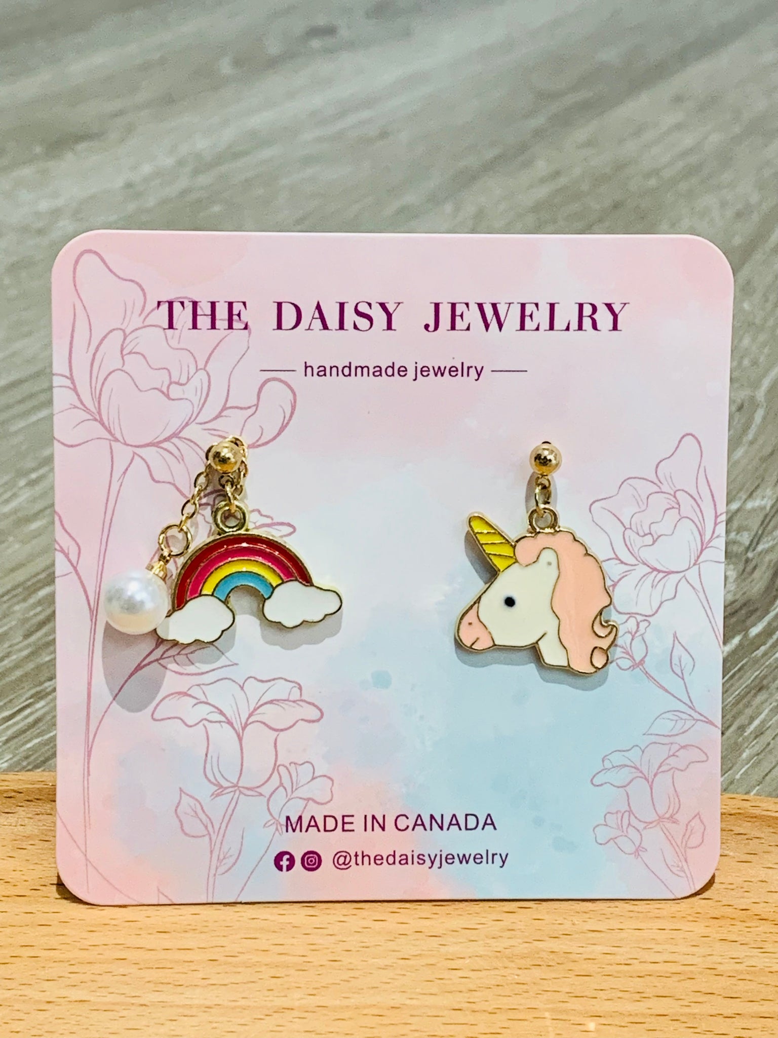 Unicorn & Rainbow Post Earrings