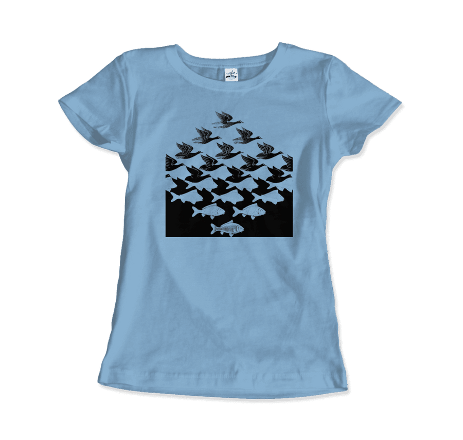 Women's MC Escher Sky and Water I Art T-Shirt- Various Colors