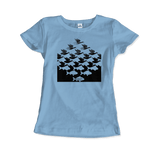 Women's MC Escher Sky and Water I Art T-Shirt- Various Colors