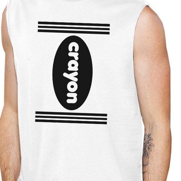 Crayon Muscle Tee- White