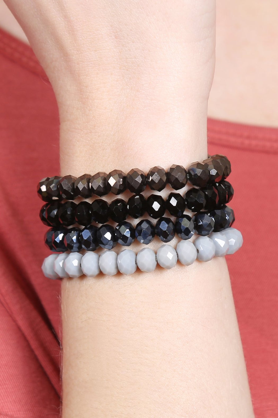 Crystal Beaded Stretch Bracelets- 7 Colors