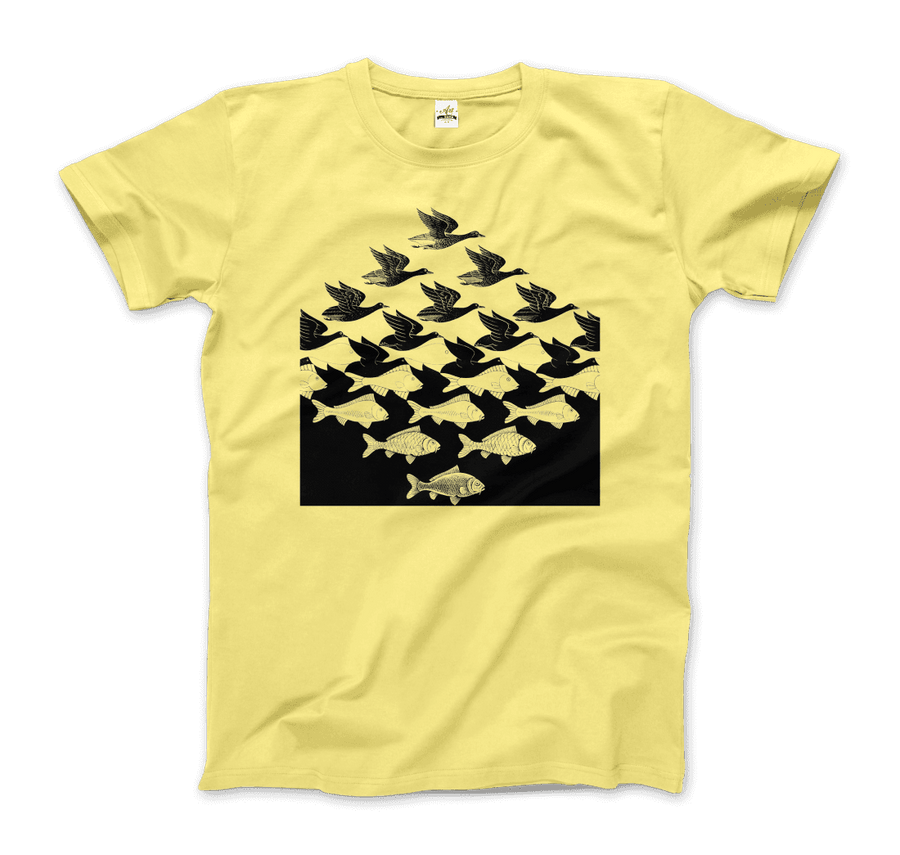 Women's MC Escher Sky and Water I Art T-Shirt- Various Colors