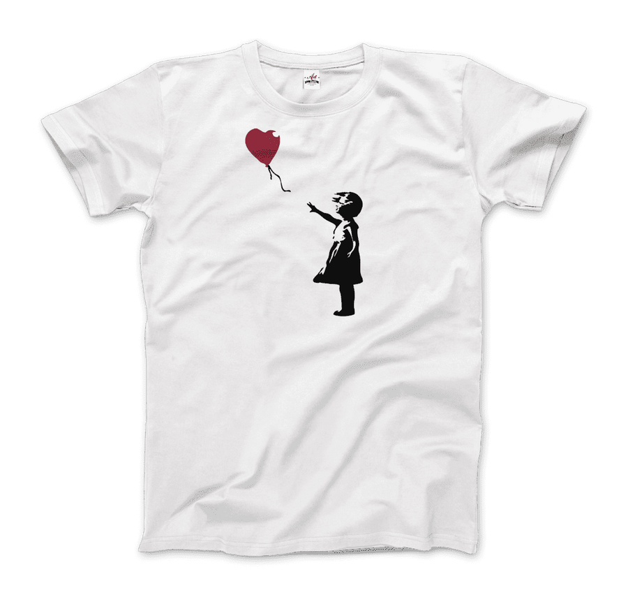 Men's, Women's, or Youth Banksy the Girl With a Red Balloon Artwork T-Shirt- Various Colors
