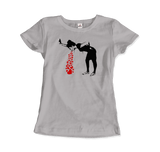 Men's, Women's, or Youth Banksy Lovesick Girl Throwing Up Hearts Artwork T-Shirt- 7 Colors