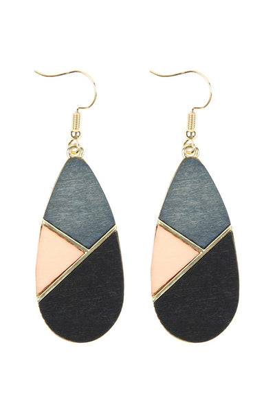 Colored Polygon Teardrop Earrings- 2 Colors
