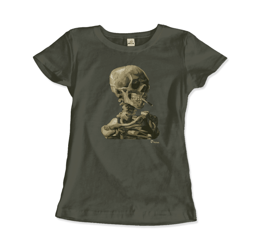 Men's & Women's Van Gogh Skull of a Skeleton With Burning Cigarette 1886 T-Shirt- 5 Colors