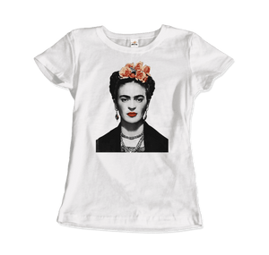 Men's & Women's Frida Kahlo With Flowers Poster Artwork T-Shirt- 6 Colors