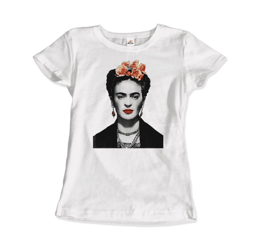 Men's & Women's Frida Kahlo With Flowers Poster Artwork T-Shirt- 5 Colors