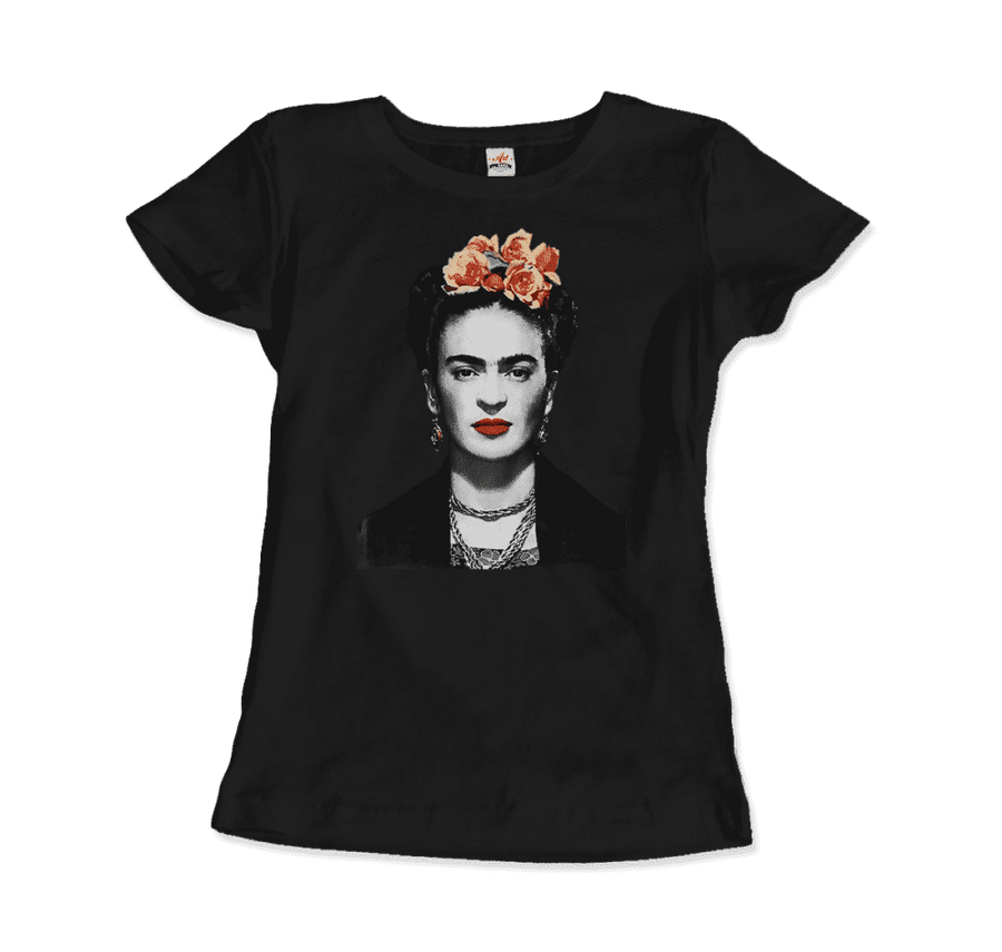 Men's & Women's Frida Kahlo With Flowers Poster Artwork T-Shirt- 5 Colors