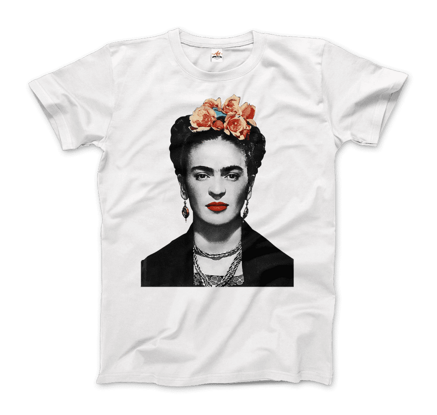 Men's & Women's Frida Kahlo With Flowers Poster Artwork T-Shirt- 5 Colors