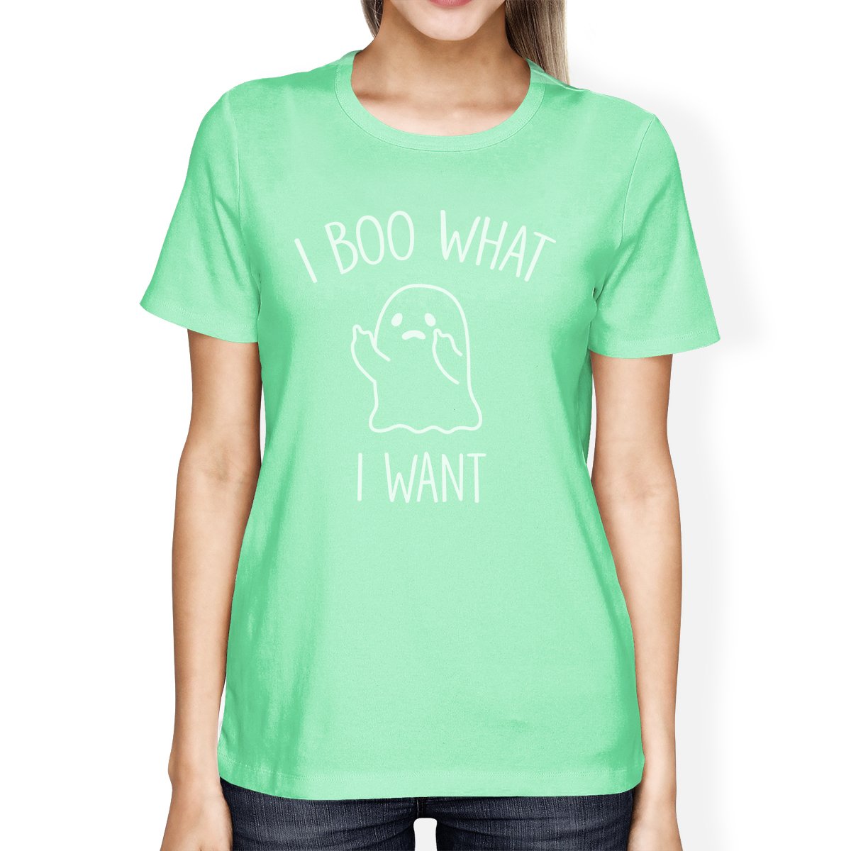 I Boo What I Want Ghost Women's T-Shirt- Mint