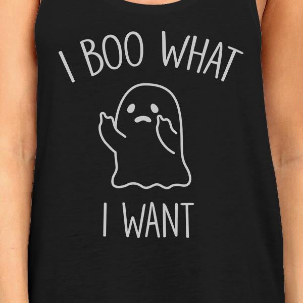 I Boo What I Want Ghost Women's Tank Top- Black