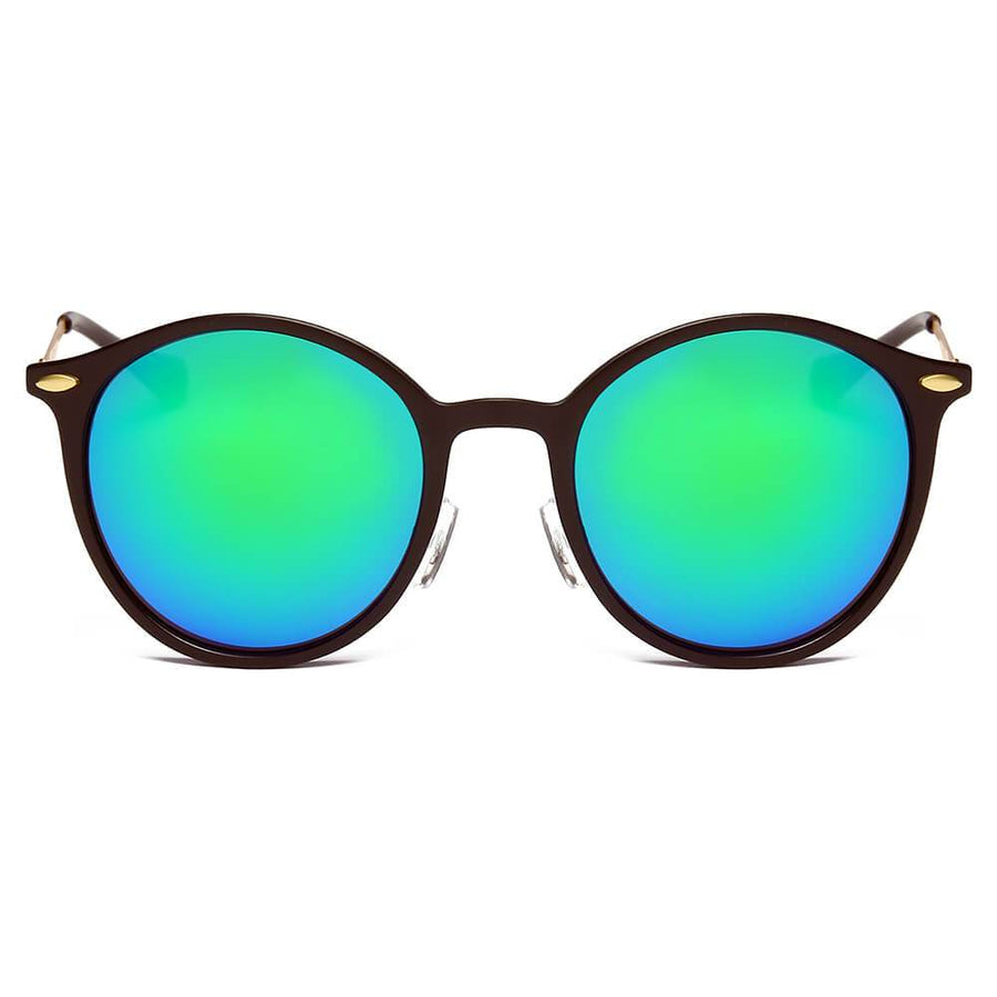 DEWITT Retro Horn Rimmed Keyhole Bridge Round Sunglasses- 4 Colors