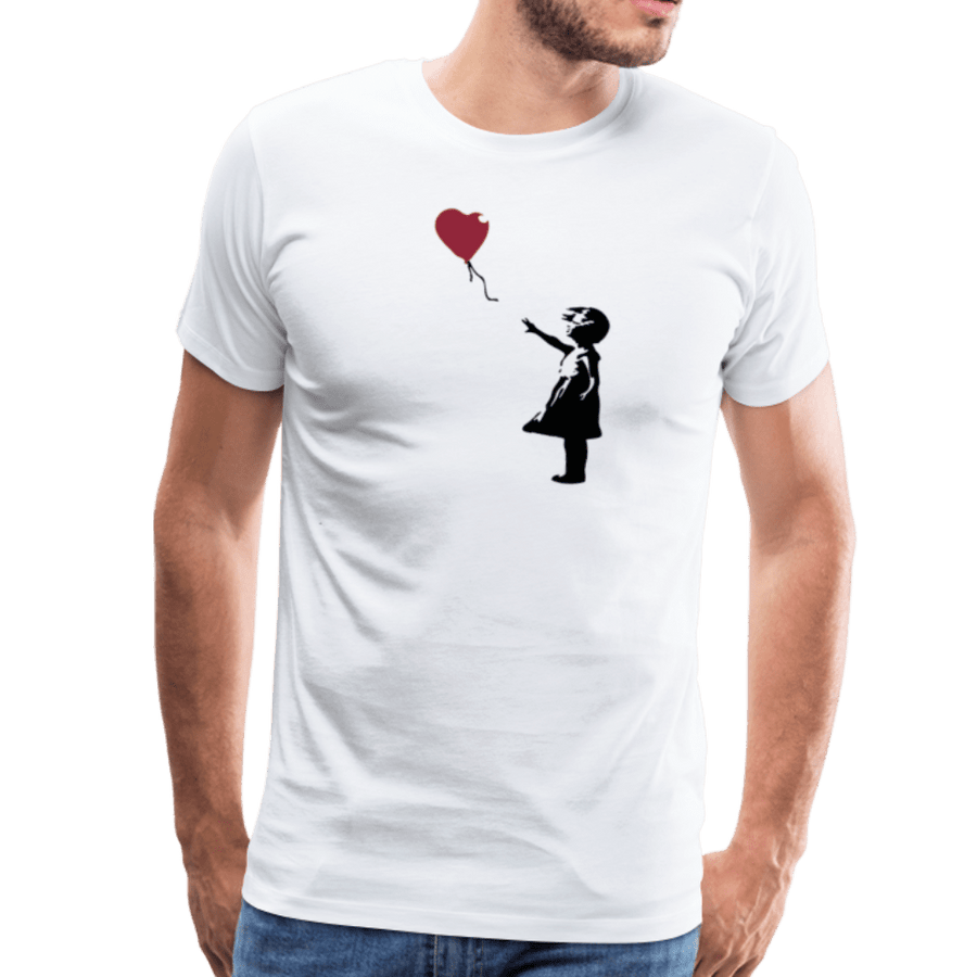Men's, Women's, or Youth Banksy the Girl With a Red Balloon Artwork T-Shirt- Various Colors