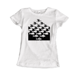 Women's MC Escher Sky and Water I Art T-Shirt- Various Colors