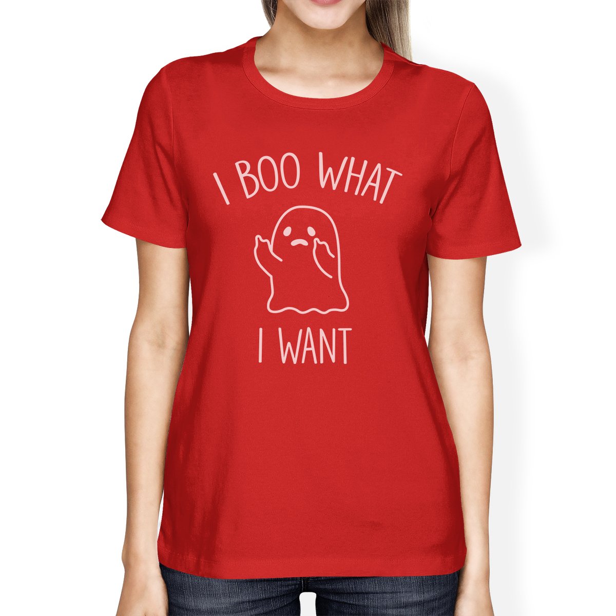 I Boo What I Want Ghost Women's T-Shirt- Red
