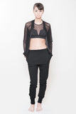 Black Mesh Zip-Up Jacket