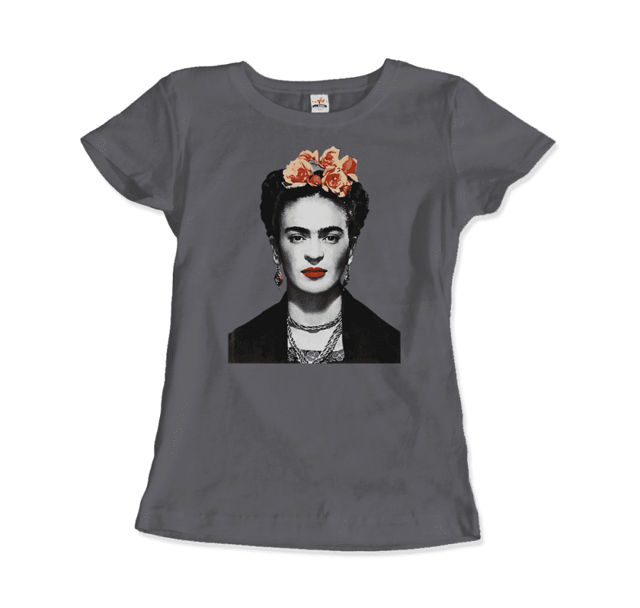 Men's & Women's Frida Kahlo With Flowers Poster Artwork T-Shirt- 5 Colors
