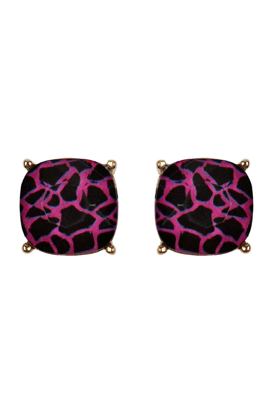 Matte Cushion Cut Post Earrings- 5 Colors