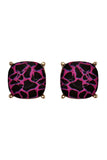 Matte Cushion Cut Post Earrings- 5 Colors