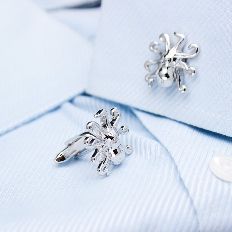 Silver Octopus Cuff Links