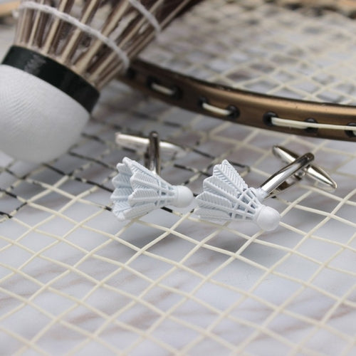 White Shuttlecock Cuff Links