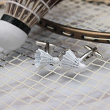 White Shuttlecock Cuff Links