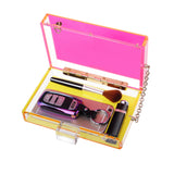 Neon Two-Tone Transparent Acrylic Box Clutch