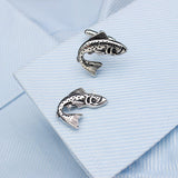 Silver Salmon Cuff Links