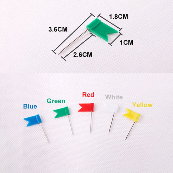 Colorful Flag Push Pins