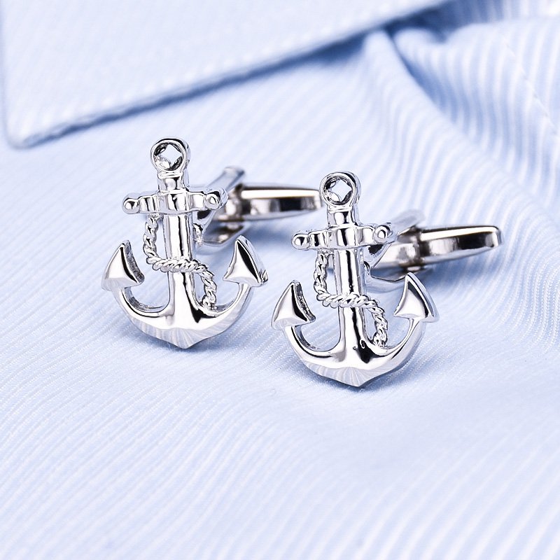 Silver Anchor Cuff Links