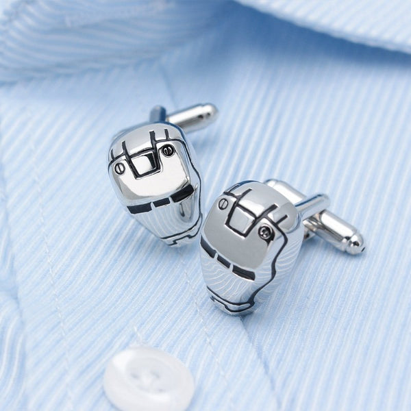 Silver Iron Man's Helmet Cuff Links