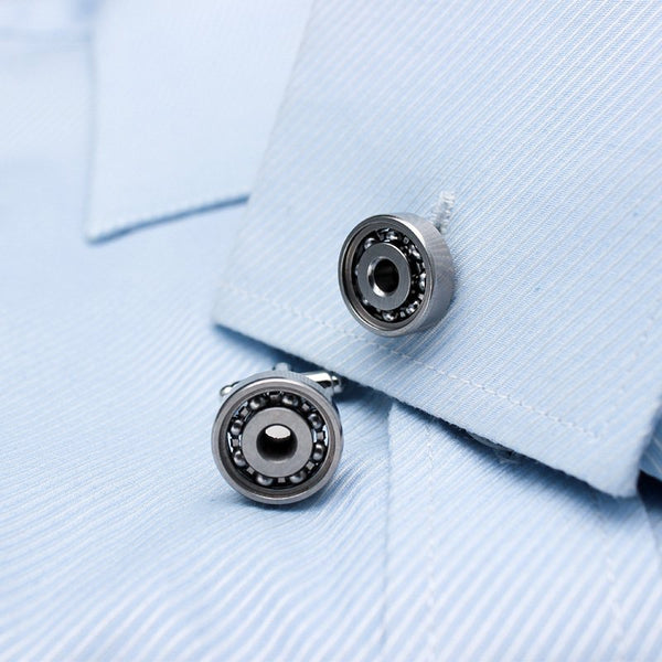 Silver Ball Bearing Cuff Links