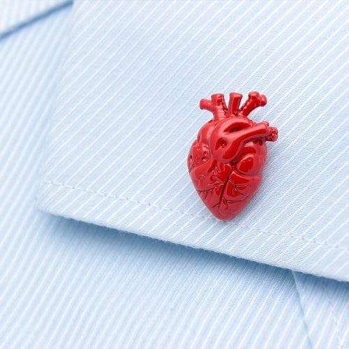 Red Anatomical Hearts Cuff Links