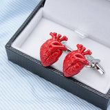 Red Anatomical Hearts Cuff Links