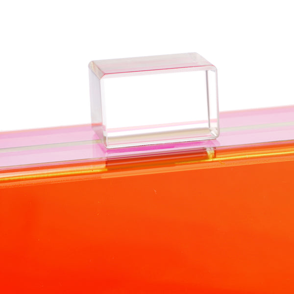 Neon Two-Tone Transparent Acrylic Box Clutch