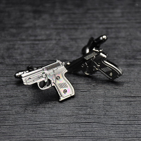 Gun Metal Pistol Cuff Links