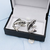 Silver Salmon Cuff Links